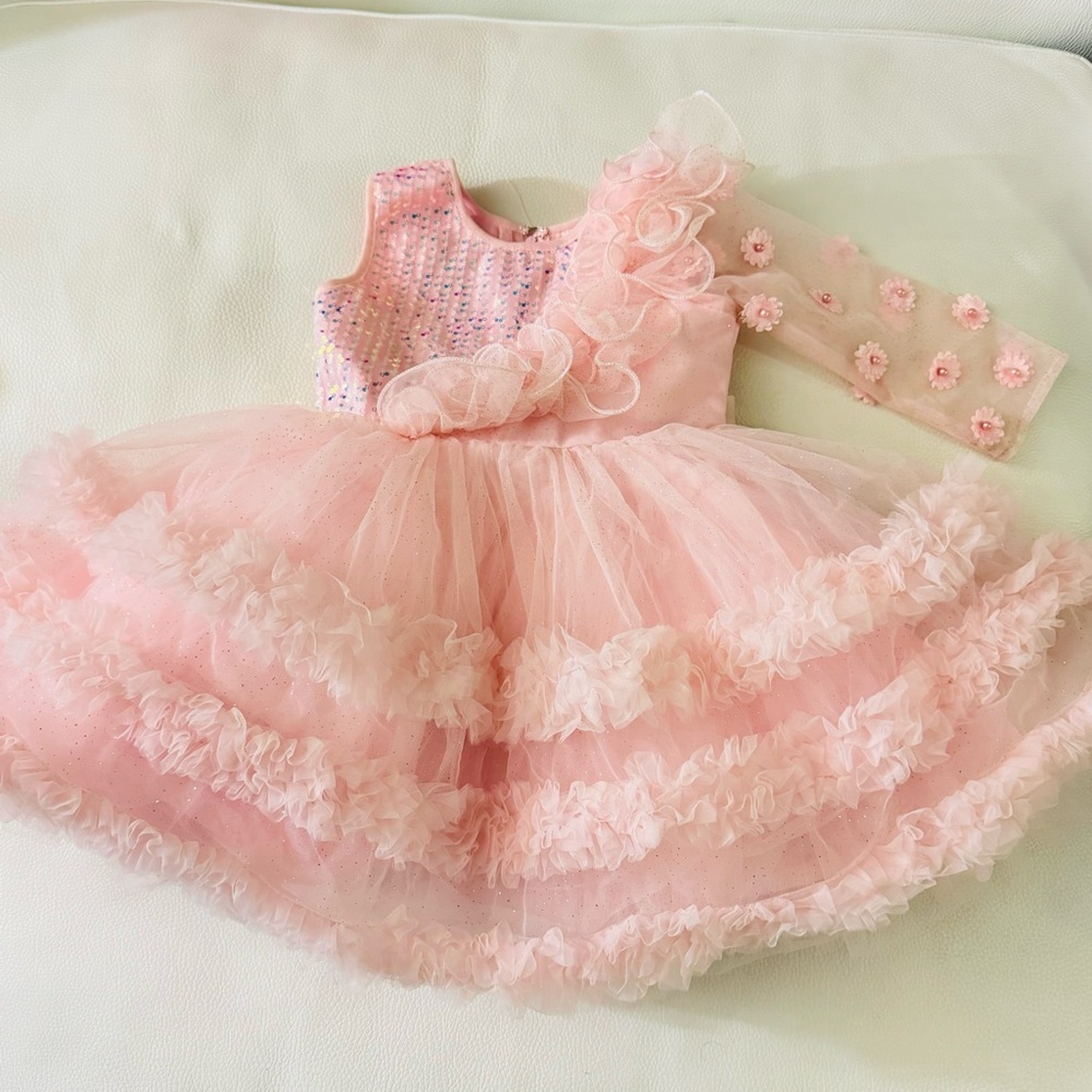 Pink Ruffled Tulle Dress 2T beautiful